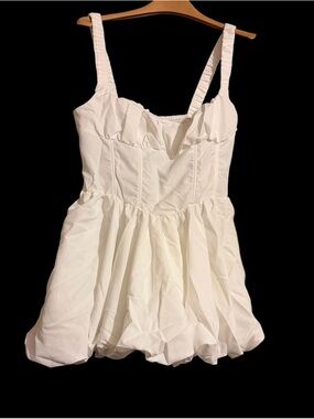 White Dress with Structured Bodice